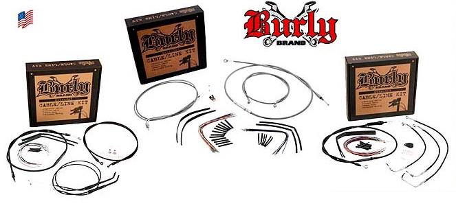 Burly Brand Extended Cable Kit For Harely Davidson 08-13 Flhx, Flht/C/U, Flhr/C, & Fltr/U/X