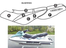 Hydro-Turf Upholstery For Sea-Doo Gtx (96-99), Gti (97-00) Seat Cover