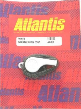PWC Atlantis Whistle White with neck cord - A2703
