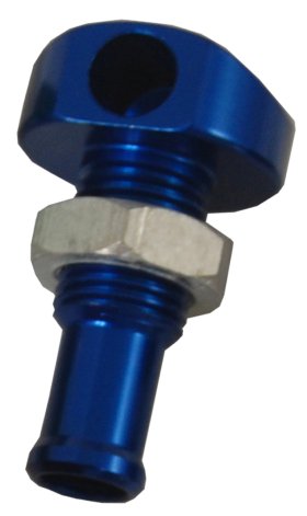 Blowsion BILLET THRU-HULL WATER FITTING BLUE 3/8" 90 DEG. - 04-03-002