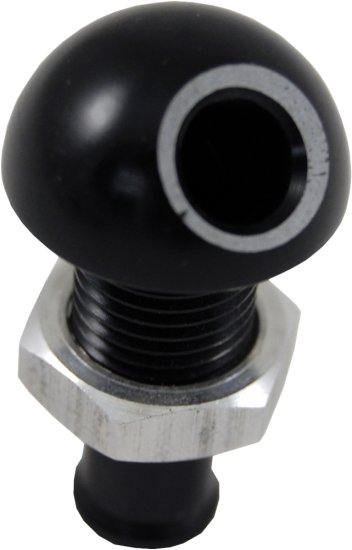 Blowsion BILLET THRU-HULL WATER FITTING BLACK 3/8" 45 DEG. - 04-03-011