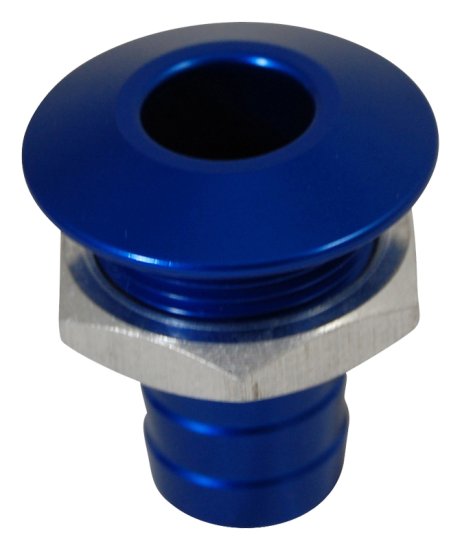 Blowsion BILLET THRU-HULL WATER FITTING BILGE PUMP OUTLET BLUE - 04-03-022