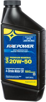 FIRE POWER MINERAL 4-STROKE OIL 20W-50 QT 12/CASE - 196973