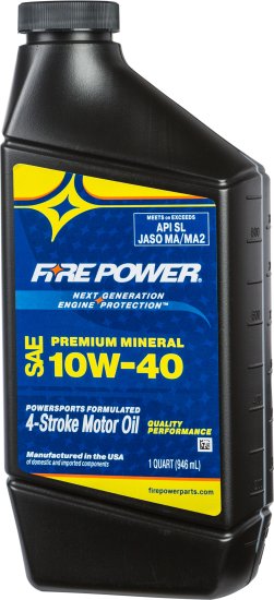 FIRE POWER MINERAL OIL 4T 10W40QT 12/CASE - 196979