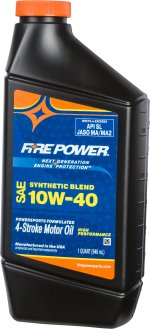 FIRE POWER SYNTHETIC BLEND OIL 4T 10W40 1QT 12/CASE - 196982