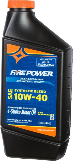 FIRE POWER SYNTHETIC BLEND OIL 4T 10W40 1QT 12/CASE - 196982 FIRE POWER SYNTHETIC BLEND OIL 4T 10W40 1QT 12/CASE - 196982