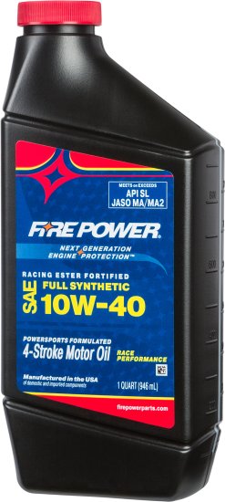 FIRE POWER SYNTHETIC OIL W/ ESTER 4T 10W40 1QT 12/CASE - 196984
