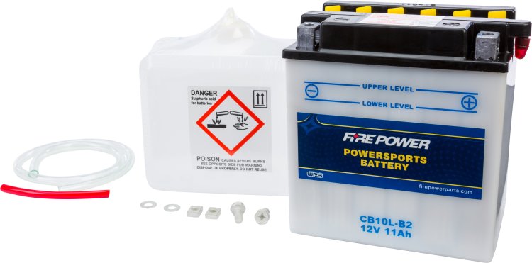FIRE POWER BATTERY W/ACID CB10L-B2 12V HEAVY DUTY - CB10L-B2