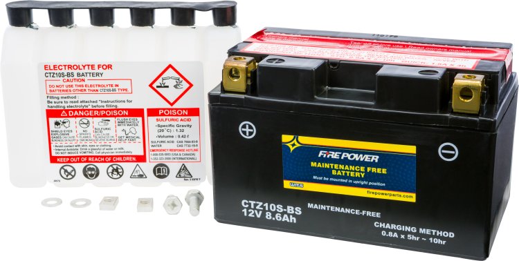 FIRE POWER BATTERY CTZ10S-BS MAINTENANCE FREE - CTZ10S-BS