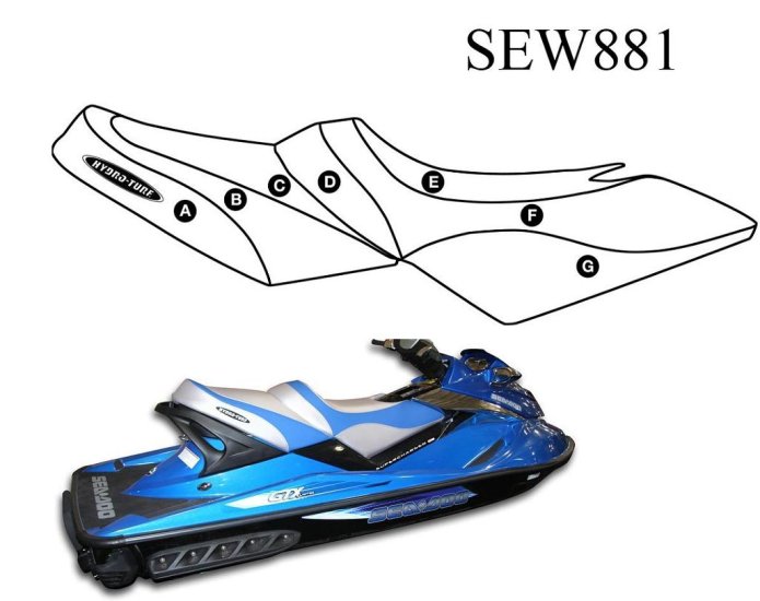 Hydro-Turf Upholstery For Sea-Doo Gtx (07-09) & Gtx Ltd (08) Not Is Models Seat Cover