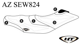 Hydroturf Custom Seat Cover for Sea-Doo GTI 4-Tec 06-08/GTI/GTI SE 130/155/Wake 155 09-10 - AZ-SEW824