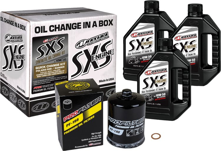 MAXIMA SXS QUICK CHANGE KIT 10W50 WITH BLACK OIL FILTER - 90-219013