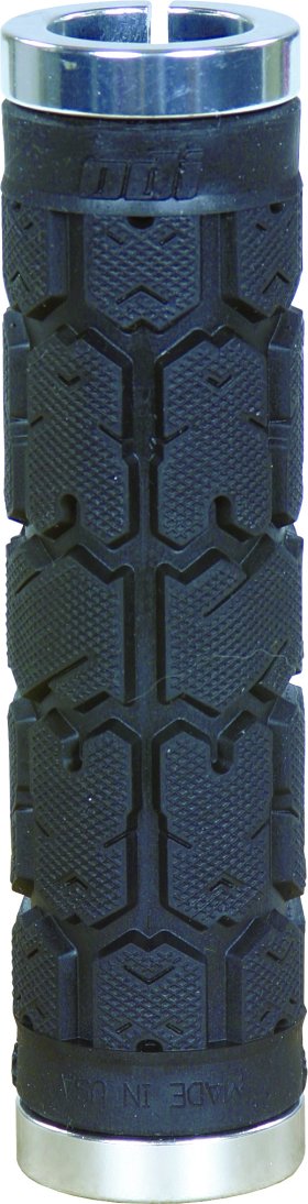 ODI ROGUE NO FLANGE LOCK-ON GRIPS BLACK/SILVER 130MM - L31RGB-S