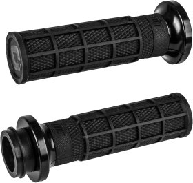 ODI LOCK-ON HART-LUCK FULL-WAFFLE BLACK/BLACK TBW 1" - V31HTW-BB-B