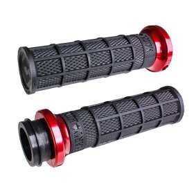 ODI LOCK-ON HART-LUCK FULL-WAFFLE BLACK/RED TBW 1" - V31HTW-BB-R ODI LOCK-ON HART-LUCK FULL-WAFFLE BLACK/RED TBW 1" - V31HTW-BB-R