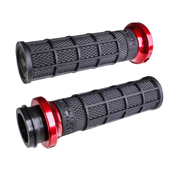 ODI LOCK-ON HART-LUCK FULL-WAFFLE BLACK/RED TBW 1" - V31HTW-BB-R