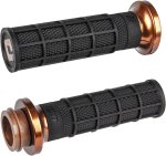 ODI LOCK-ON HART-LUCK FULL-WAFFLE BLACK/BRONZE TBW 1" - V31HTW-BZ-Z