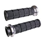 ODI LOCK-ON HART-LUCK FULL-WAFFLE BLACK/SILVER INDIAN TBW 1" - V31ITW-BB-S