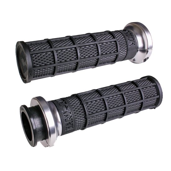 ODI LOCK-ON HART-LUCK FULL-WAFFLE BLACK/SILVER INDIAN TBW 1" - V31ITW-BB-S