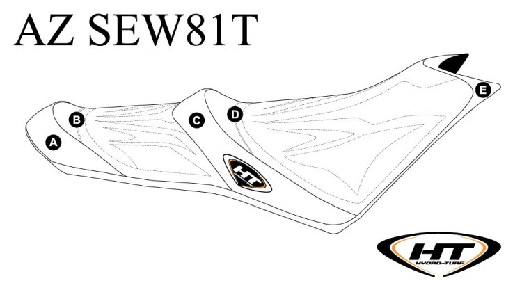 SBT Seat Cover for Sea-Doo Spark + Trixx 2-Up Comfort Seat (14-20) - AZ-SEW81T