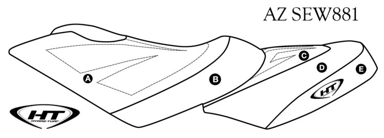 SBT Seat Cover for Sea-Doo GTX (07-09) / GTX Limited (08) (not iS) - AZ-SEW881