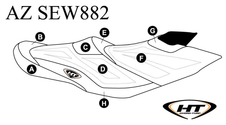 SBT Seat Cover for Sea-Doo RXT-iS/RXT 260/RXT-X 260/Wake Pro 215/RXT-X aS 260 - AZ-SEW882