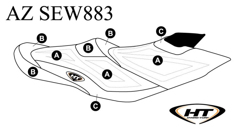 SBT Seat Cover for Sea-Doo GTX LTD iS 09-15/GTX 155/GTX 215 10-15 - AZ-SEW883