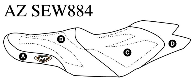 SBT Seat Cover for Sea-Doo GTS 130 / GTI (11-17) / Wake 155 (12-17) - AZ-SEW884