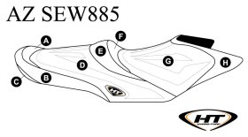 SBT Seat Cover for Sea-Doo GTR 215/GTI SE 130/GTI SE 155/GTI LTD 155 - AZ-SEW885 SBT Seat Cover for Sea-Doo GTR 215/GTI SE 130/GTI SE 155/GTI LTD 155 - AZ-SEW885