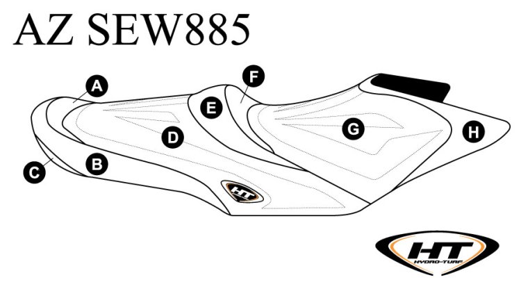 SBT Seat Cover for Sea-Doo GTR 215/GTI SE 130/GTI SE 155/GTI LTD 155 - AZ-SEW885