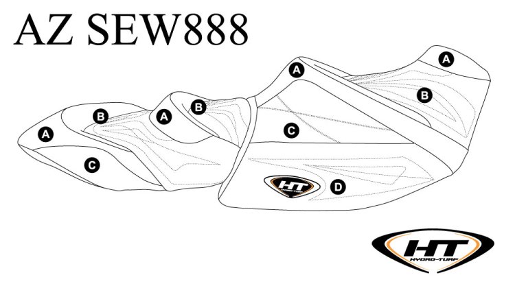 SBT Premier Seat Cover for Sea-Doo GTX/GTX LTD (18-2020) - AZ-SEW888