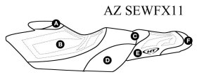 SBT Seat Cover for Yamaha FX SHO & FX HO (12-15) - AZ-SEWFX11 SBT Seat Cover for Yamaha FX SHO & FX HO (12-15) - AZ-SEWFX11