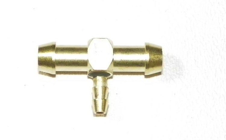WSM PWC Fuel items Brass T Fitting 1/4'' x 1/4'' x 1/8'' - 006-535