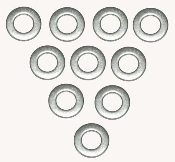 WSM PWC Hardware Washer Flat 10mm Stainless - Pack Of 10 - 014-403