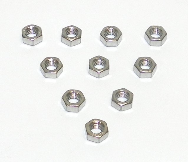 WSM PWC Hardware Nut Hex 5mm Stainless - Pack Of 10 - 014-600