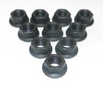 WSM PWC Hardware Nut Hex Flanged 10mm Black - Pack Of 10 - 014-603