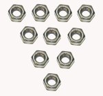 WSM PWC Hardware Nut Nylon Lock 6mm Stainless - Pack Of 10 - 014-701