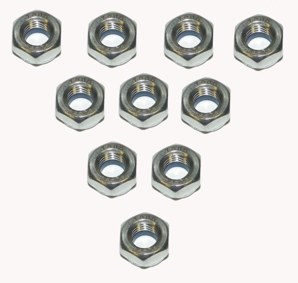 WSM PWC Hardware Nut Nylon Lock 8mm Stainless - Pack Of 10 - 014-702
