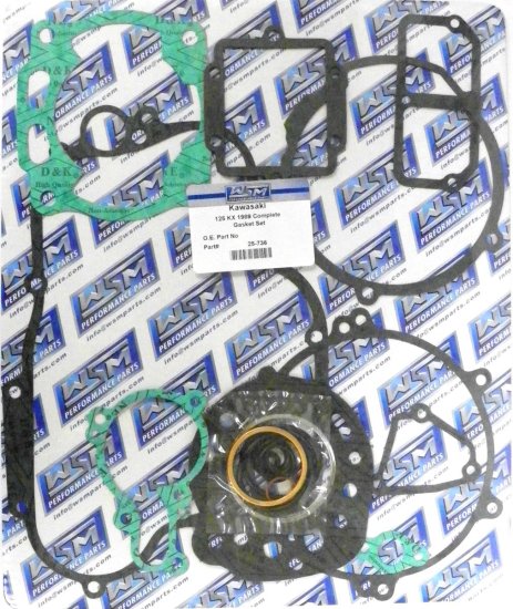 WSM Off Road Gaskets Full Gasket Kit Kawasaki 125 KX 1989 - 25-736