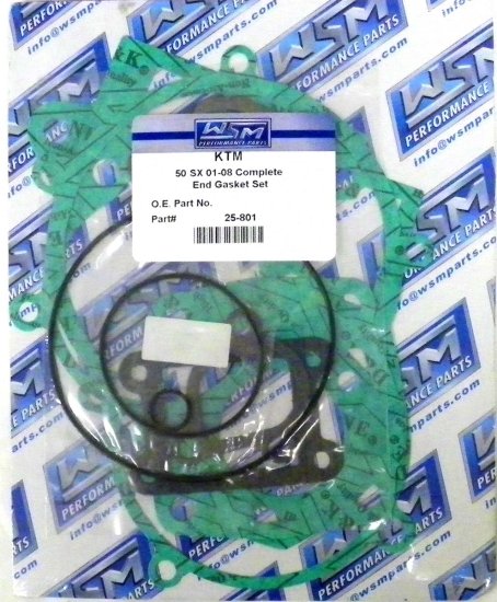 WSM Off Road Gaskets Full Gasket Kit KTM 50 SX 01-08 - 25-801