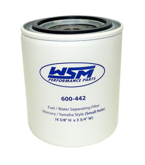 WSM MAR Fuel Water Separators Fuel / Water Separator Mercury / Mariner / Mercruiser / Yamaha Long Filter 10 Micron - 600-442