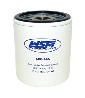 WSM MAR Fuel Water Separators Fuel / Water Separator Johnson / Evinrude / OMC 75 - 300 Hp 10 Micron - 600-446