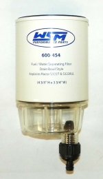 WSM MAR Fuel Water Separators Filter Water Separator Mercury / Honda / Suzuki / Yamaha w/Clear Drain Bowl - 600-454-02K