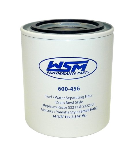 WSM MAR Fuel Water Separators Fuel / Water Separator Mercruiser / Mercury / Yamaha 35 - 150 Hp Filter For Drain Bowl Type - 600-456