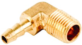 WSM Brass Fittings Hose Barb 90 Degree Elbow 1/4'' Hose x 1/4'' Male - COU220LCC
