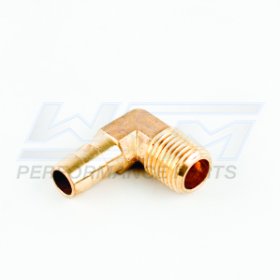 WSM Brass Fittings Hose Barb 90 Degree Elbow 3/8'' Hose x 1/4'' Male - COU220LEE