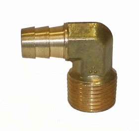 WSM Brass Fittings Hose Barb 90 Degree Elbow 1/2'' Hose x 1/2'' Male - COU220LFF