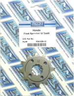 WSM Off Road Sprockets Sprocket Front Honda 250 XR 96-04 - FSH-029-12