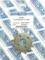 WSM Off Road Sprockets Sprocket Front Honda 250 XR 96-04 - FSH-029-13
