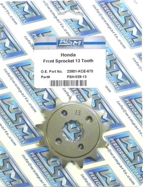 WSM Off Road Sprockets Sprocket Front Honda 250 XR 96-04 - FSH-029-13 WSM Off Road Sprockets Sprocket Front Honda 250 XR 96-04 - FSH-029-13